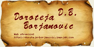 Doroteja Borjanović vizit kartica